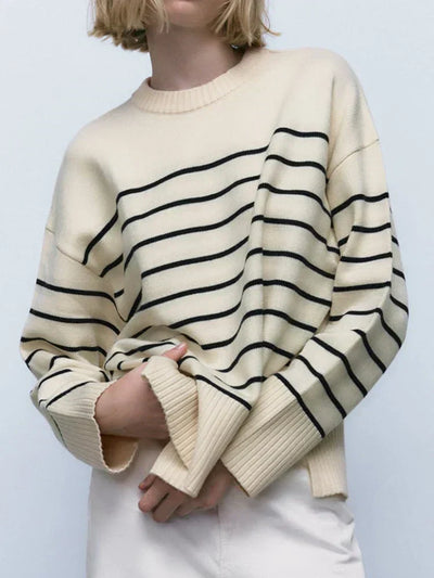 Louise - Gestreifter Couture-Pullover