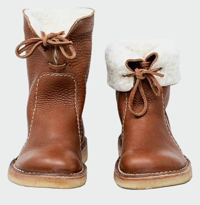 Wasserdichte Lederstiefel für Herren mit Wollfutter