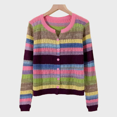 Strickjacke mit Streifenmuster im Retro-Stil