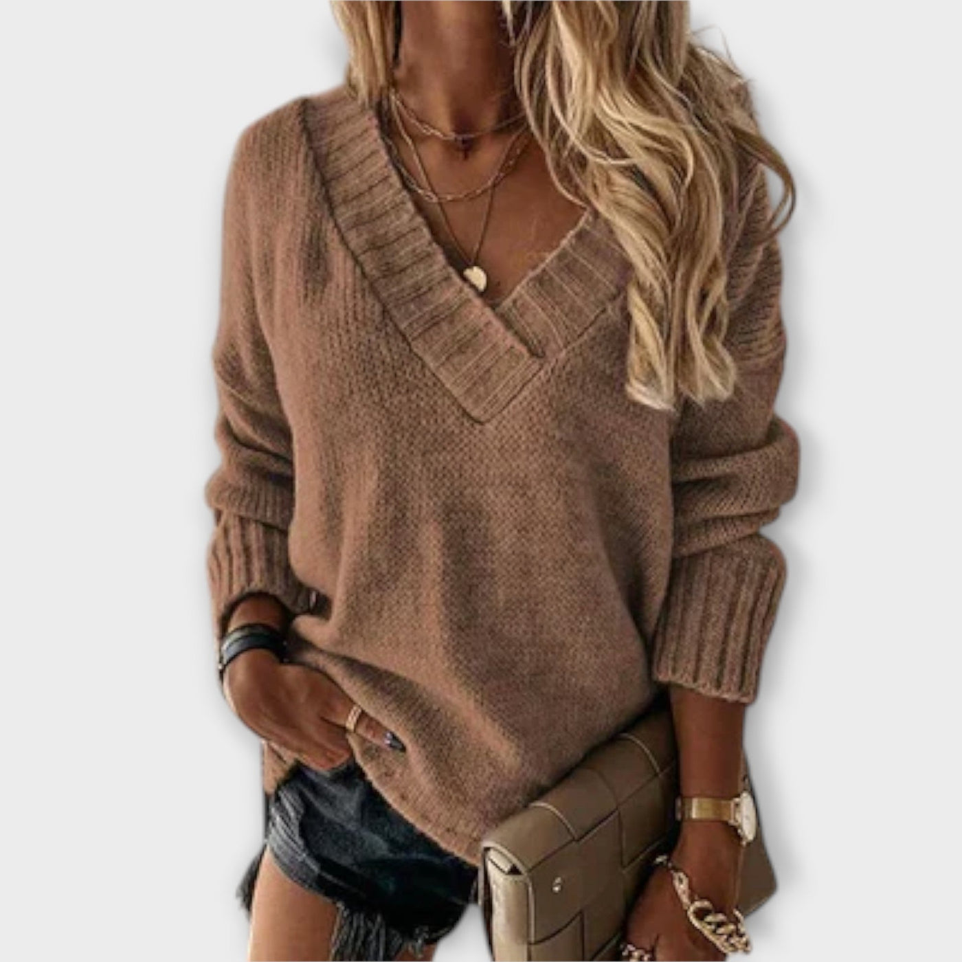Jane - Pullover V-Ausschnitt Morbido