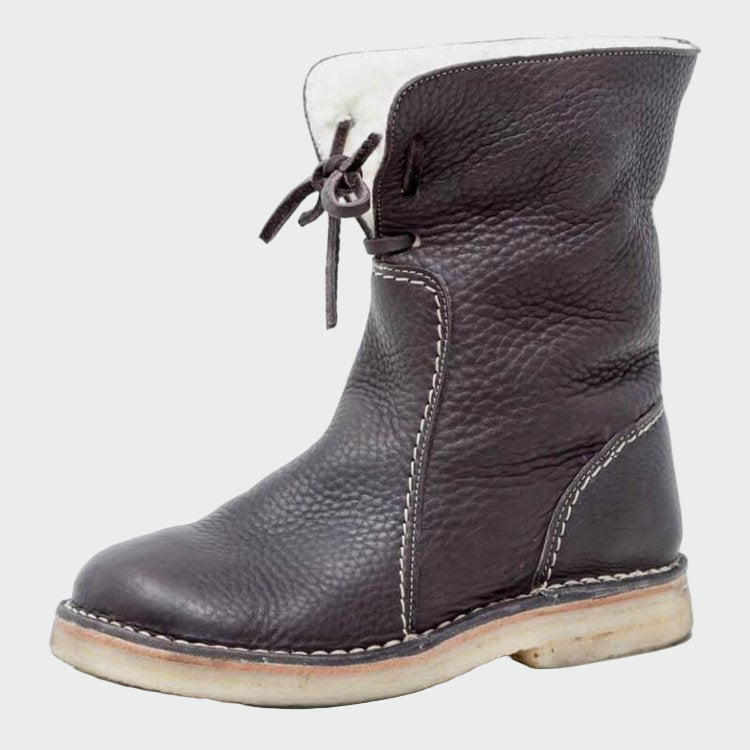 Wasserdichte Lederstiefel für Herren mit Wollfutter