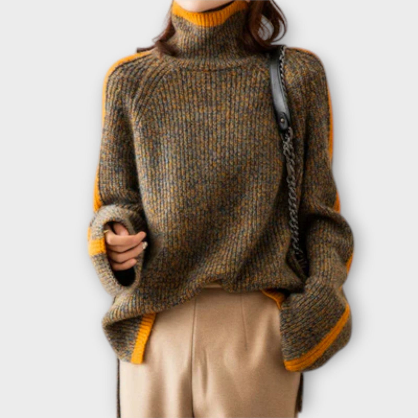 Breseis - Vintage Pullover mit Stehkragen