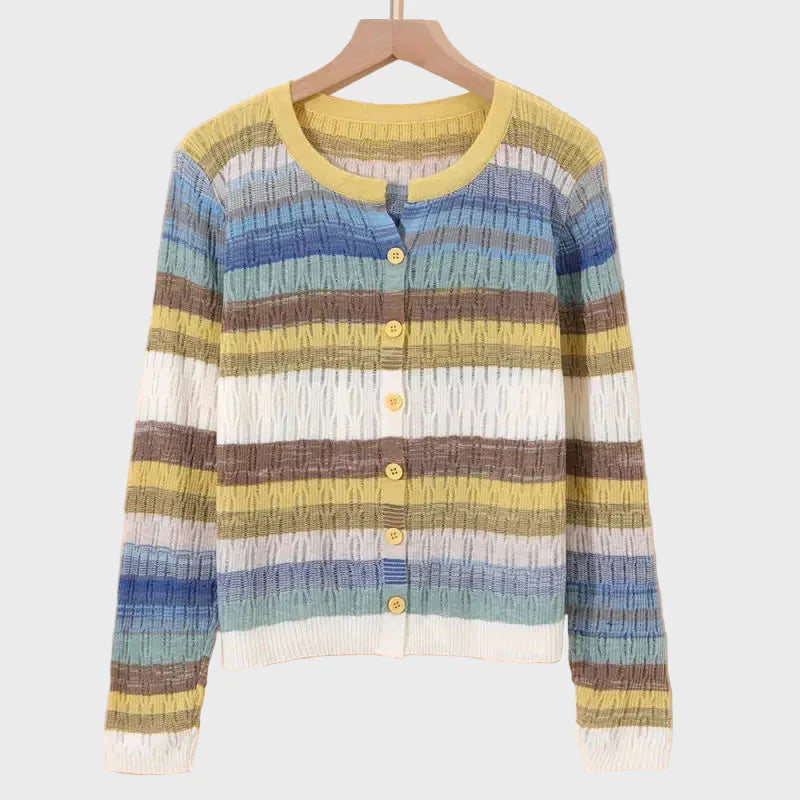 Strickjacke mit Streifenmuster im Retro-Stil