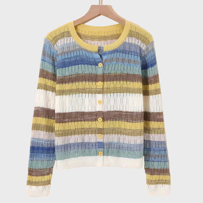 Strickjacke mit Streifenmuster im Retro-Stil