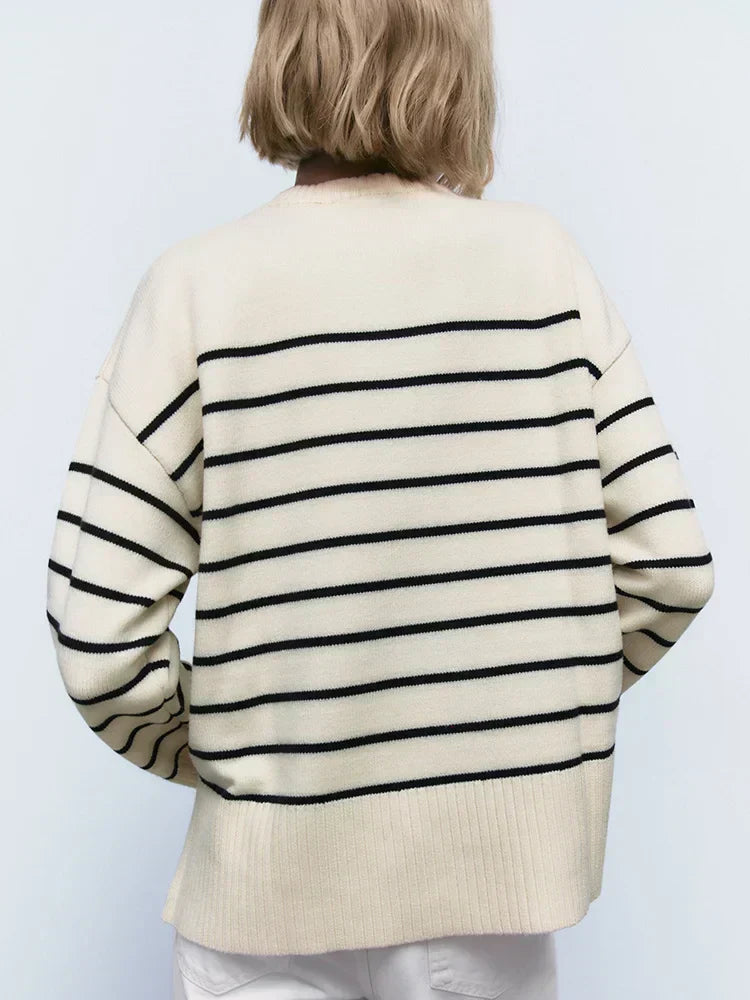 Louise - Gestreifter Couture-Pullover