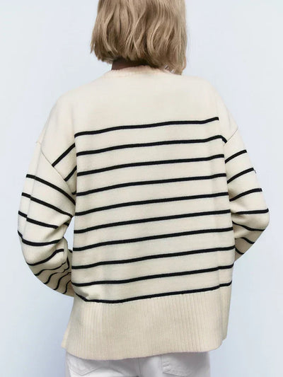 Louise - Gestreifter Couture-Pullover