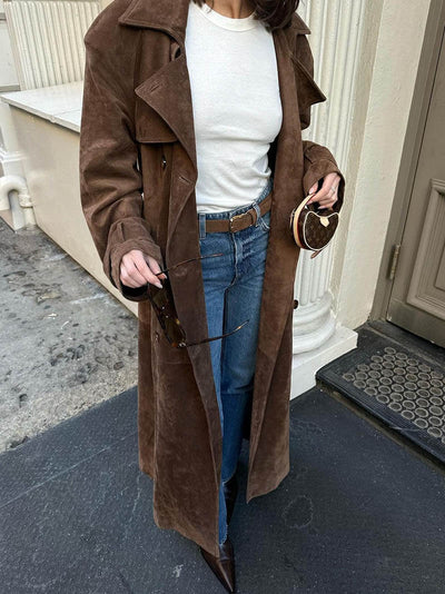 Molly Trenchcoat aus synthetischem Wildleder