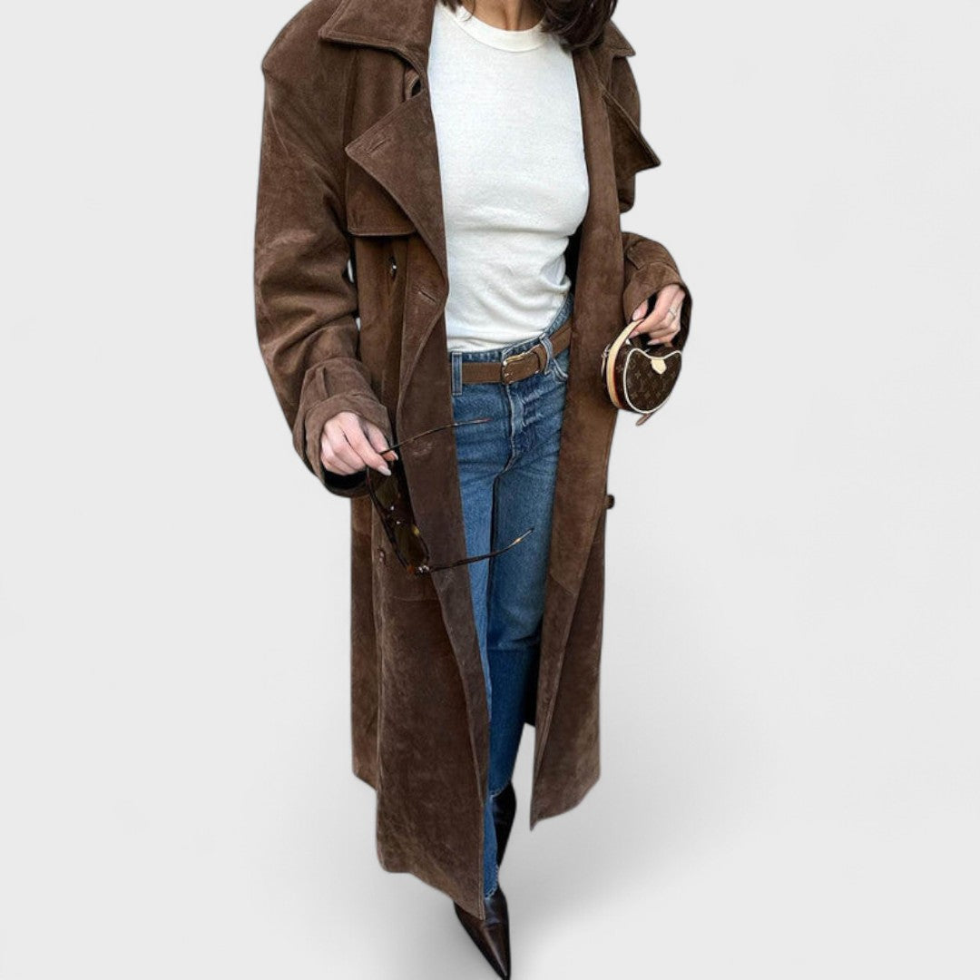 Veronika - Eleganter Trenchcoat mit hohem Kragen