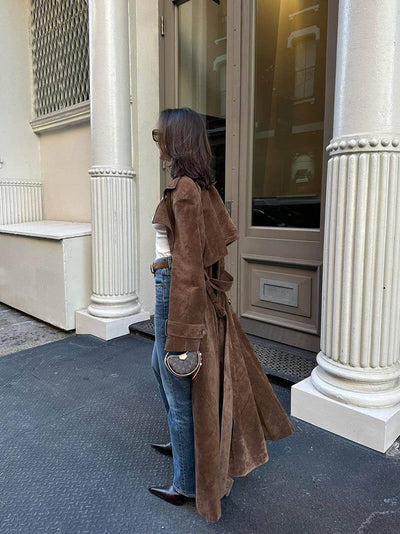 Molly Trenchcoat aus synthetischem Wildleder