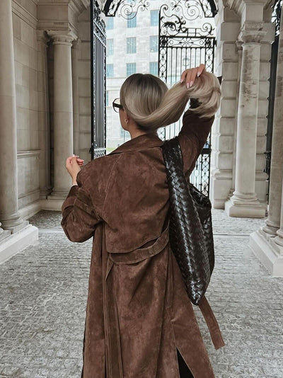 Molly Trenchcoat aus synthetischem Wildleder