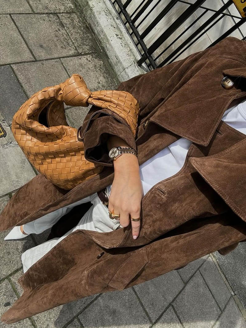 Molly Trenchcoat aus synthetischem Wildleder
