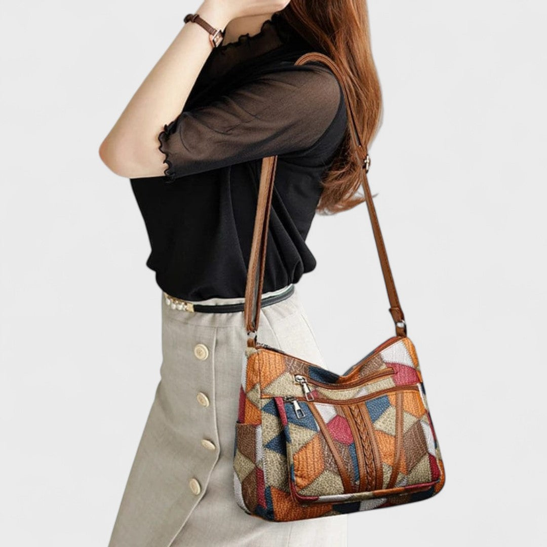 Solara - Mosaik-Lederhandtasche