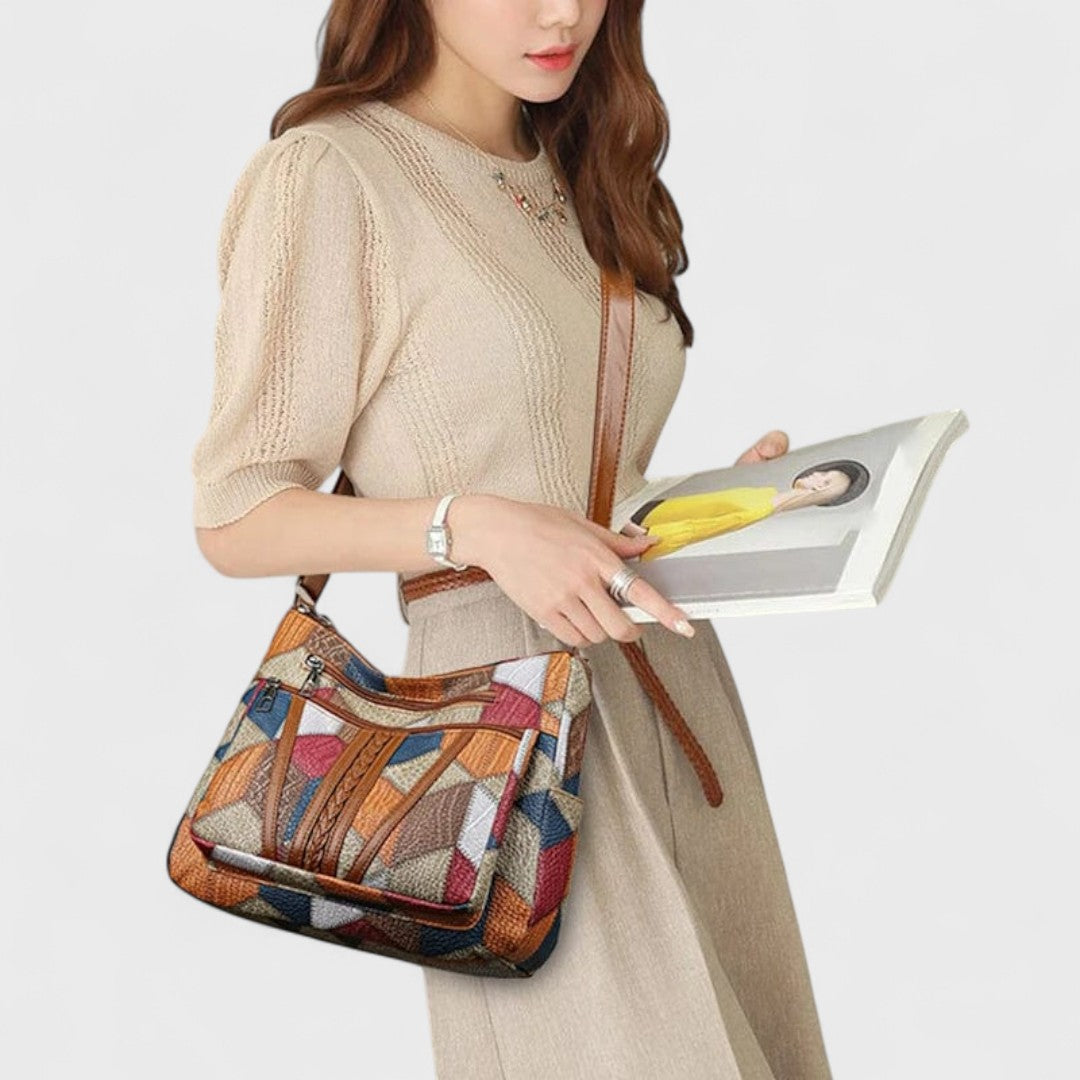 Solara - Mosaik-Lederhandtasche