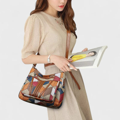 Solara - Mosaik-Lederhandtasche