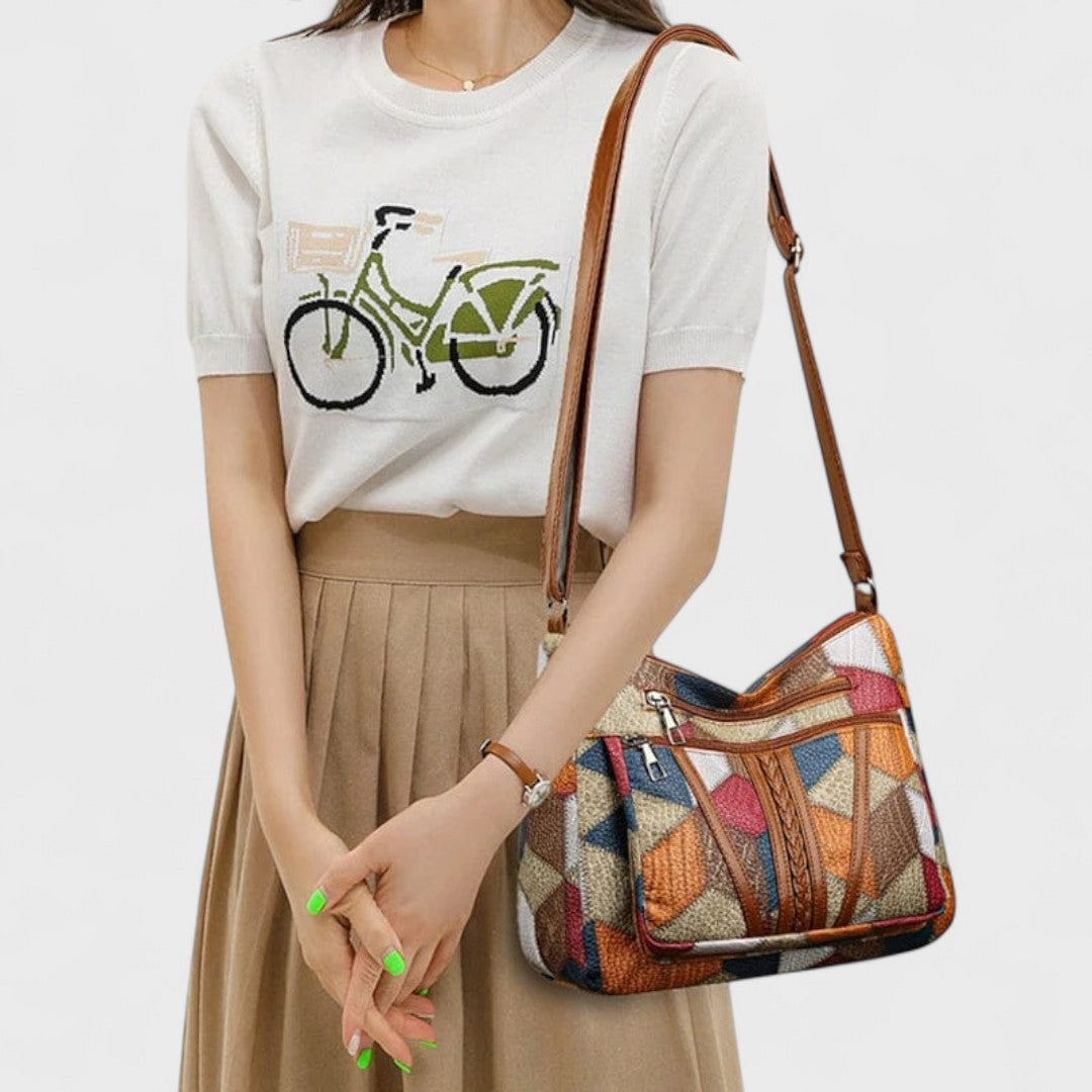 Solara - Mosaik-Lederhandtasche