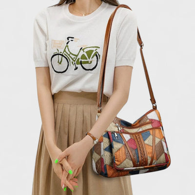 Solara - Mosaik-Lederhandtasche