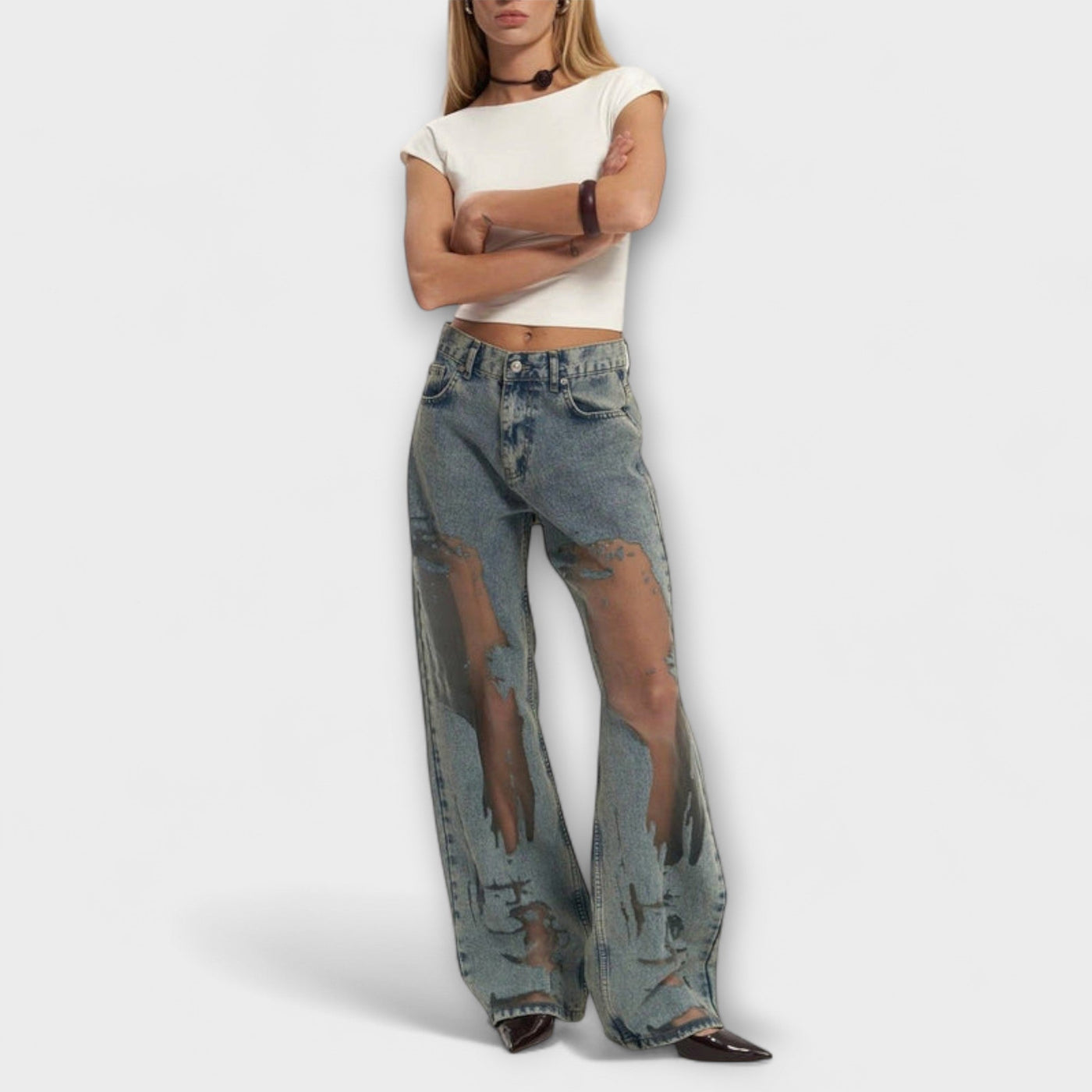Rayne - Jeans in transparentem Denim Blau Trixie