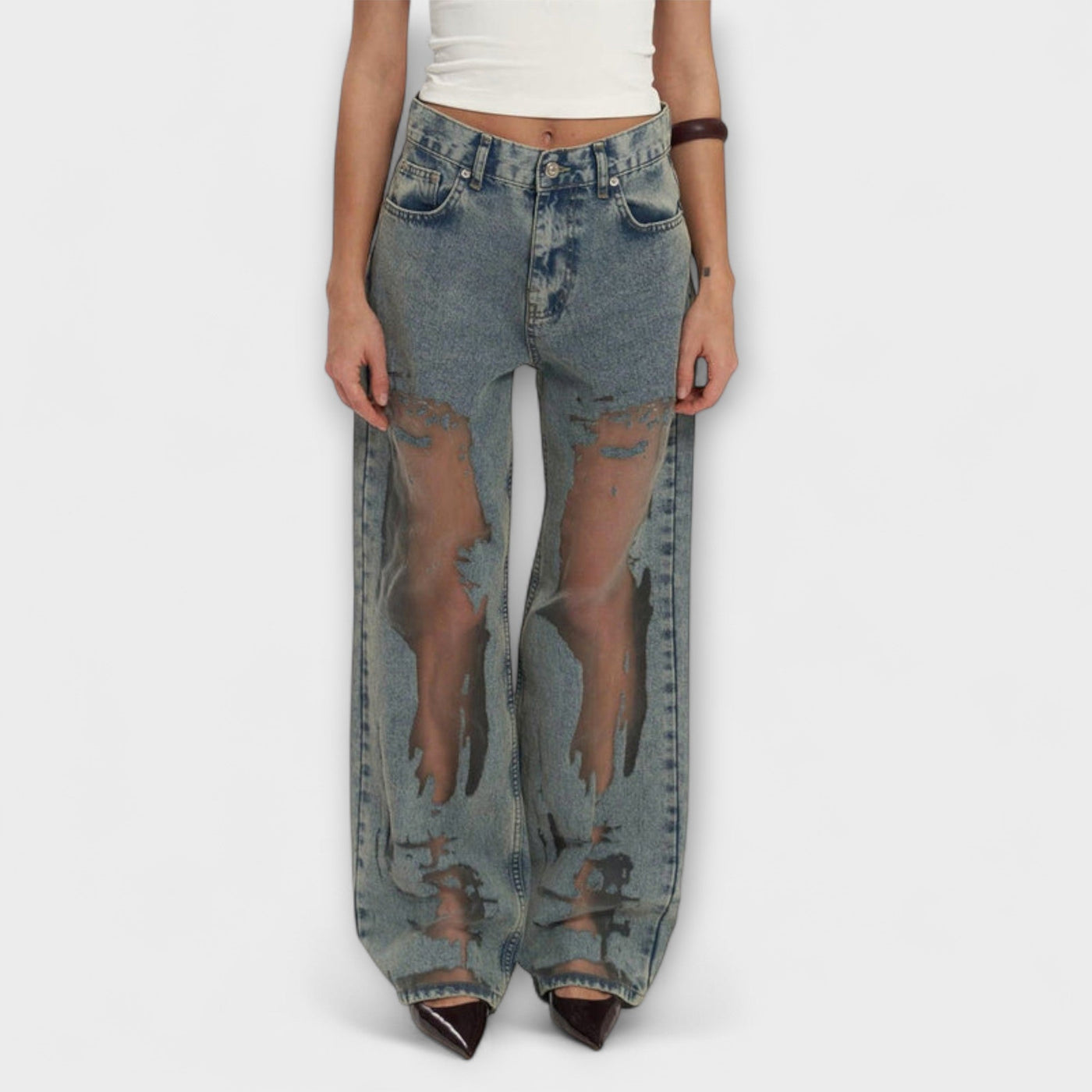 Rayne - Jeans in transparentem Denim Blau Trixie