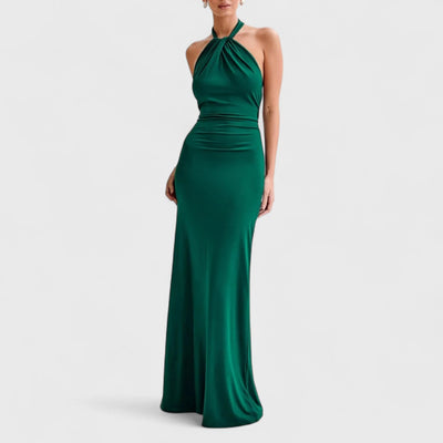 Klara – Curvy Kleid aus Seide mit Halterneck