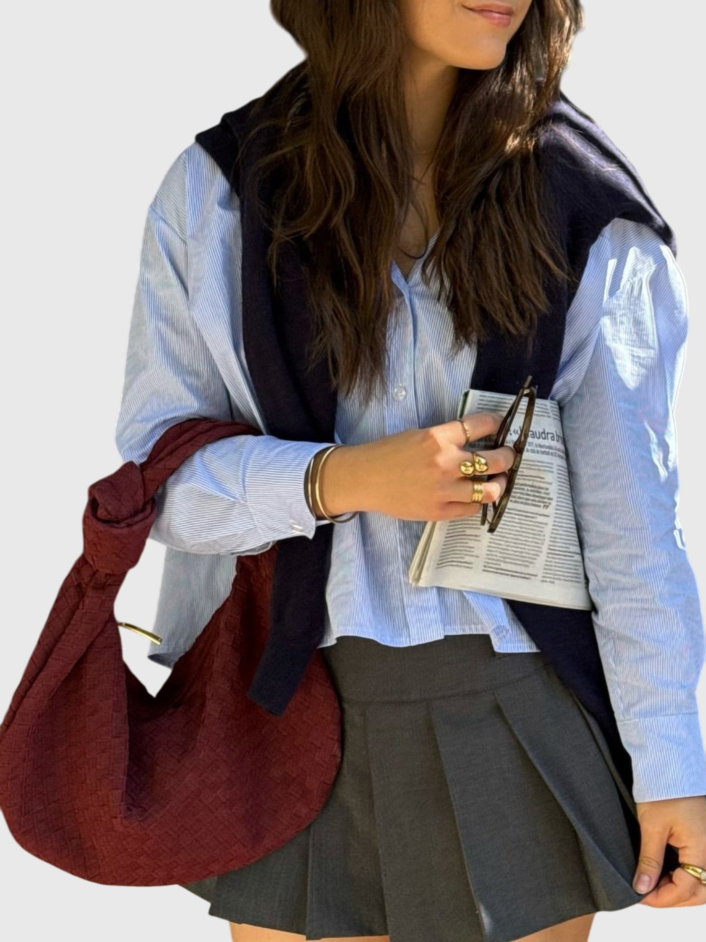Celeste | Medium Suede Woven Bag with Knot