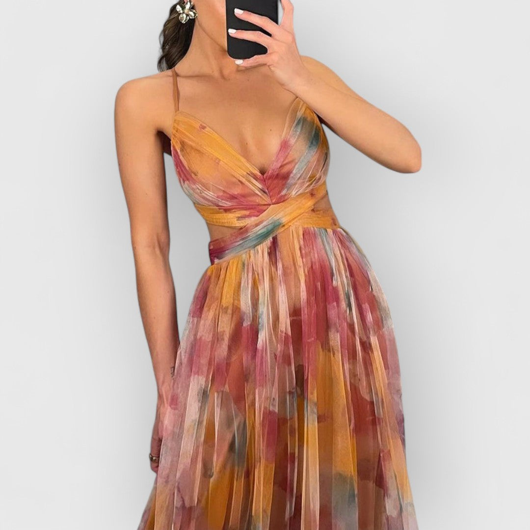Verity - Langes Kleid mit Blumenmuster