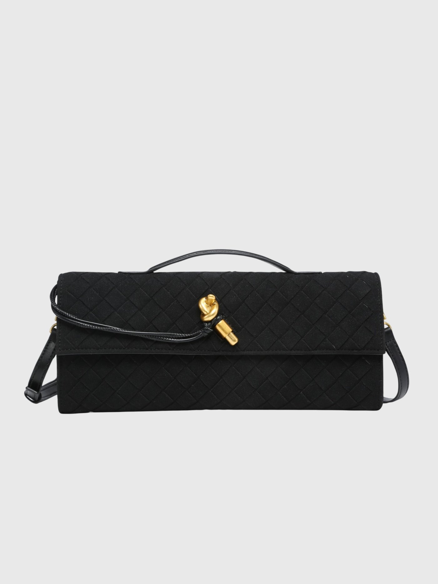 Kirsche | Clutch aus luxuriösem Wildleder Intrecciato