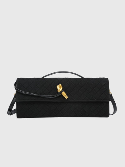 Kirsche | Clutch aus luxuriösem Wildleder Intrecciato
