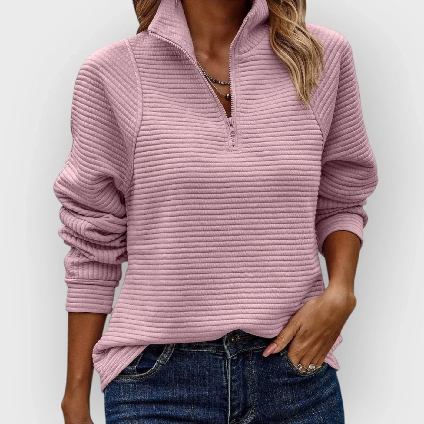 Olivia - Pullover mit halbem Reißverschluss