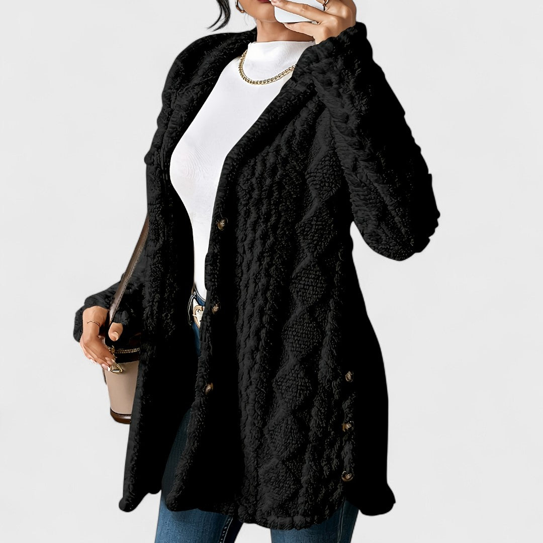 Katerina - Cardigan Mantel mit Kapuze Warm