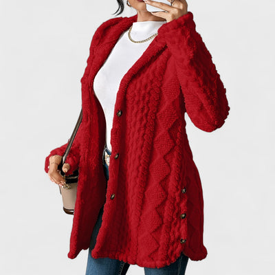 Katerina - Cardigan Mantel mit Kapuze Warm
