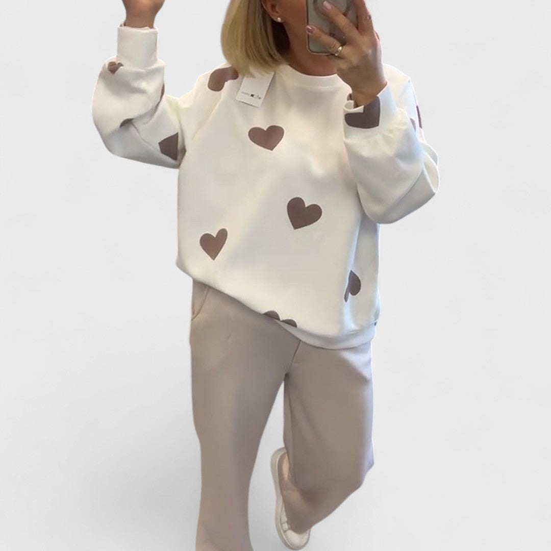 Mila - Pullover aus Baumwollmischung mit Herzen
