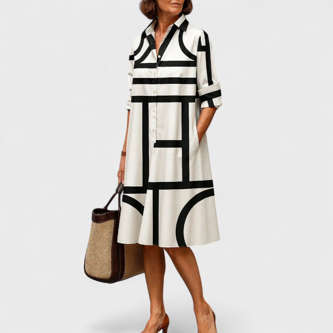 Brigitte - Luxuriöses Midi-Kleid für mühelose Eleganz
