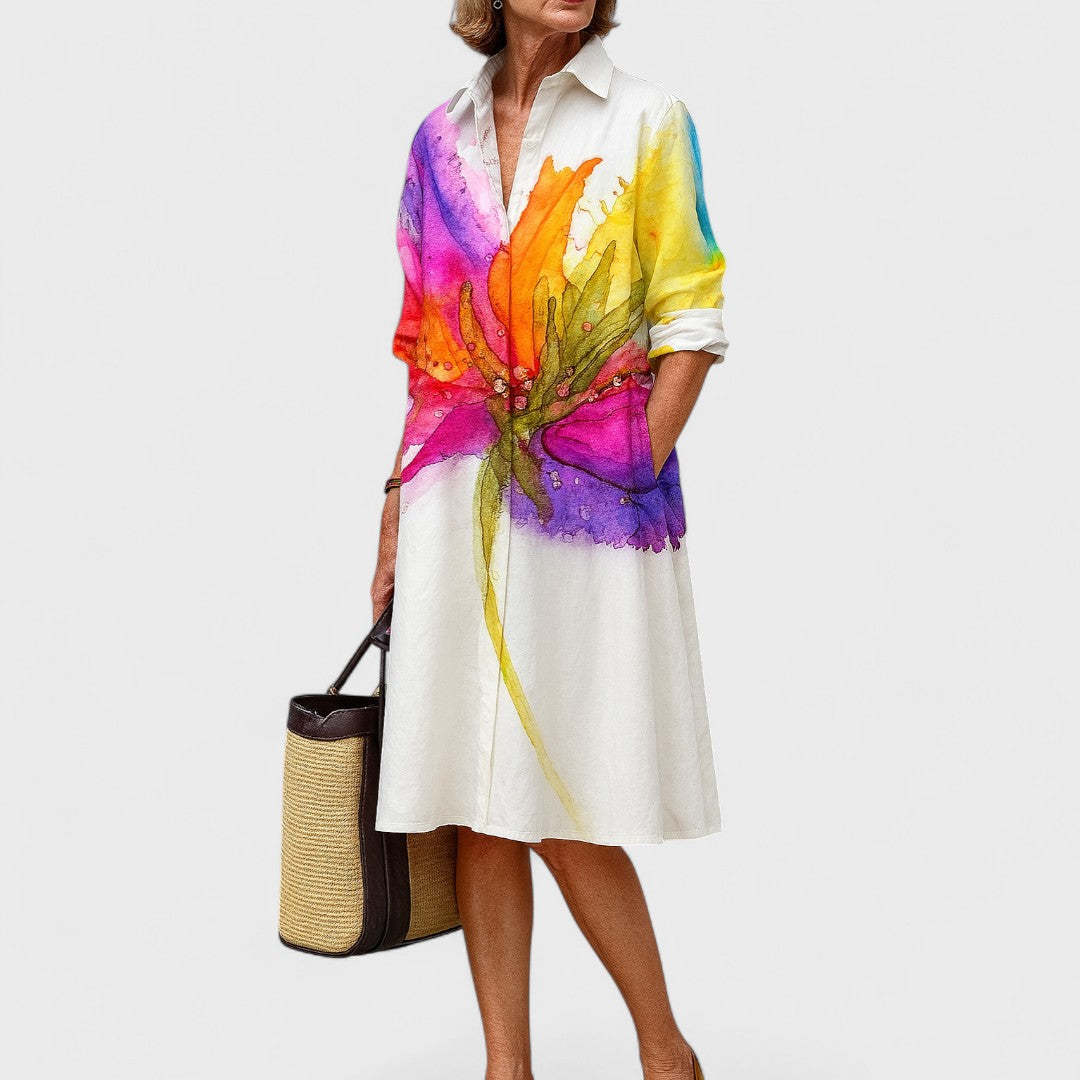 Doris - Luxuriöses Midikleid für mühelosen Sommerkomfort