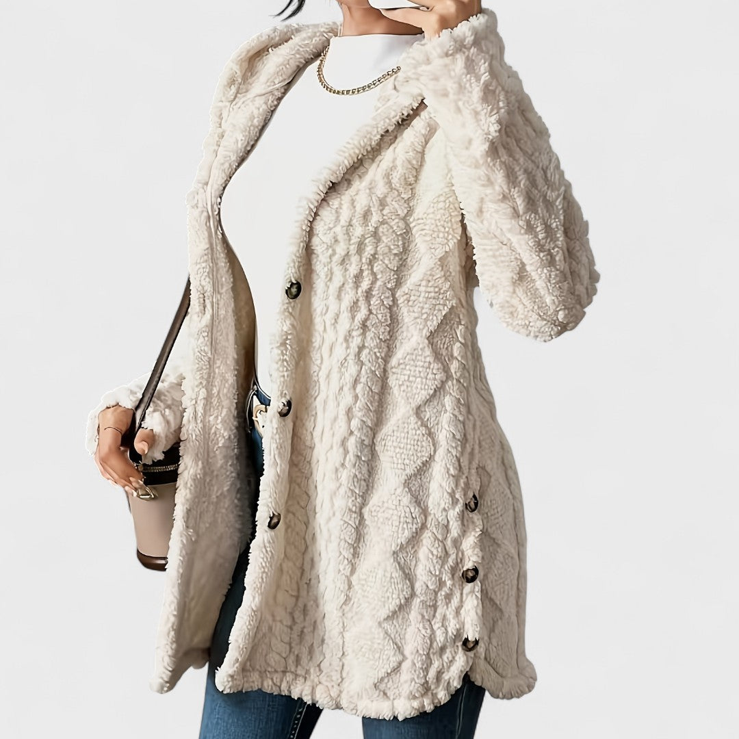 Katerina - Cardigan Mantel mit Kapuze Warm