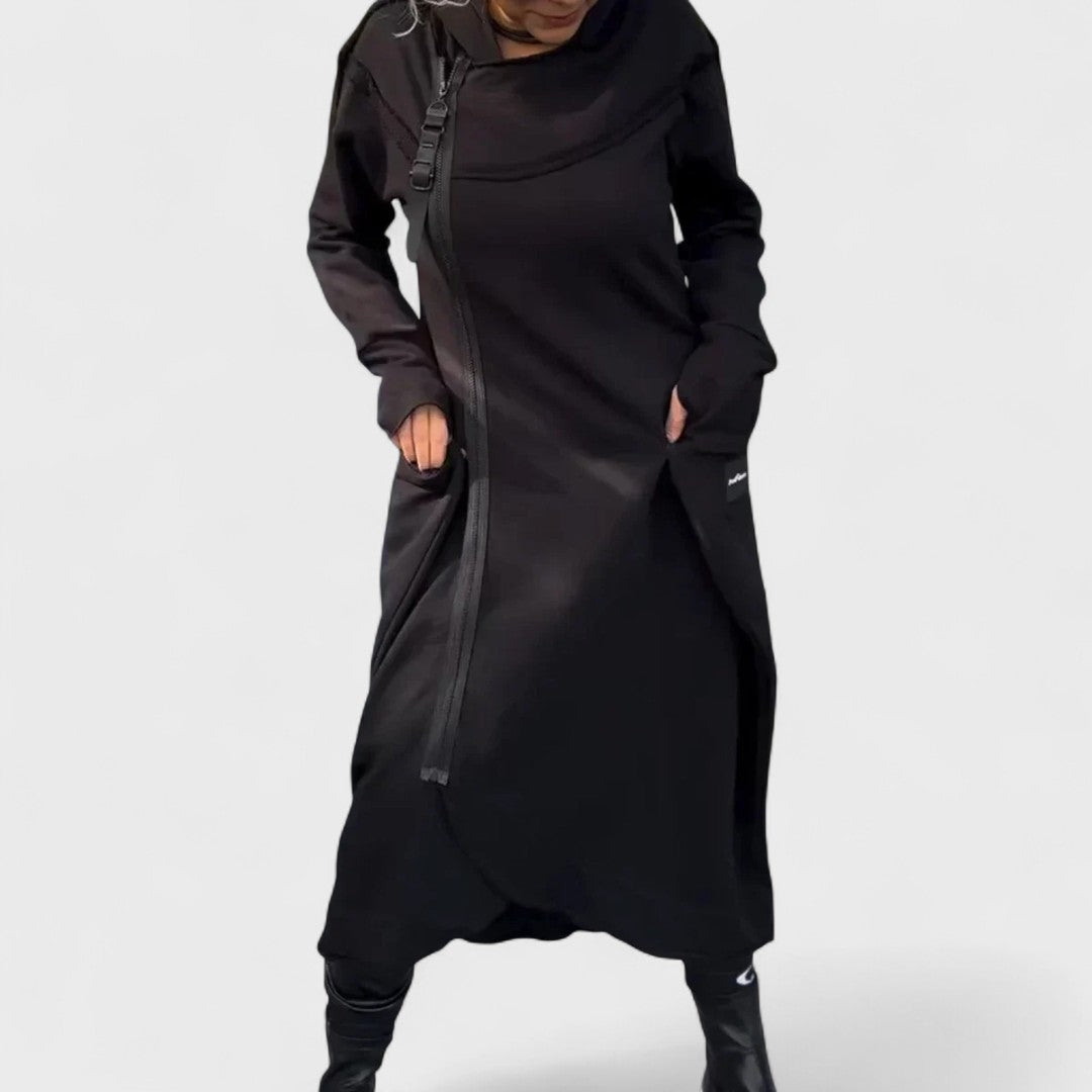 Mana - Langärmliges Kapuzenshirt mit Reißverschluss aus leichtem, atmungsaktivem Material