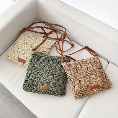 Chic Stroh Schultertasche
