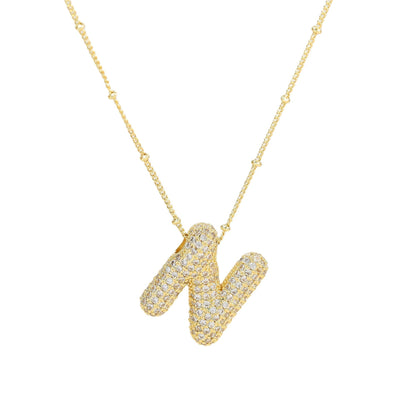 Savannah | Halskette mit Buchstaben in Diamantblase