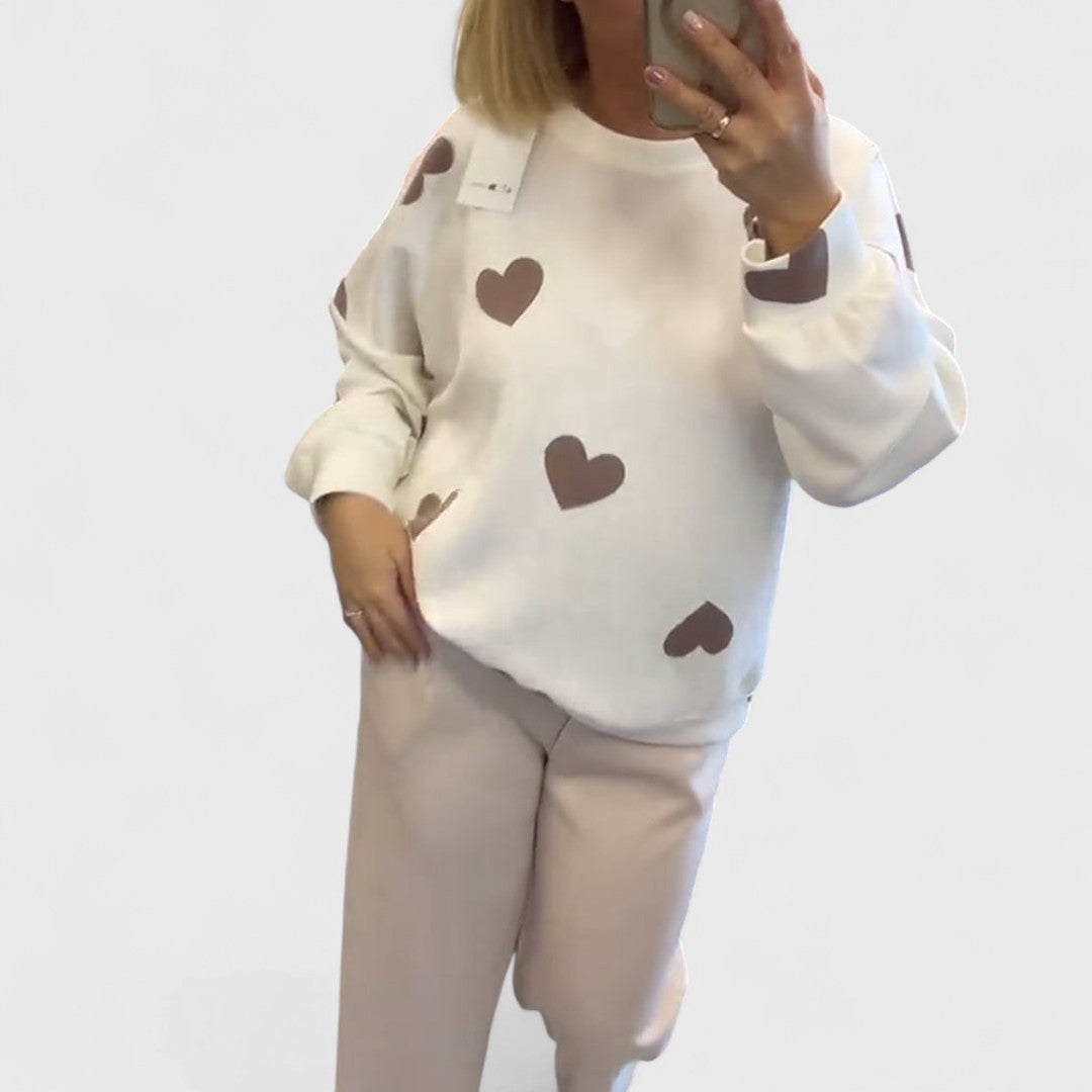 Mila - Pullover aus Baumwollmischung mit Herzen