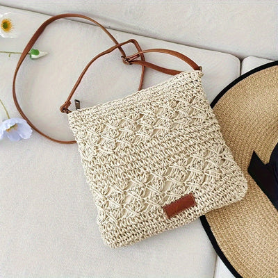 Chic Stroh Schultertasche
