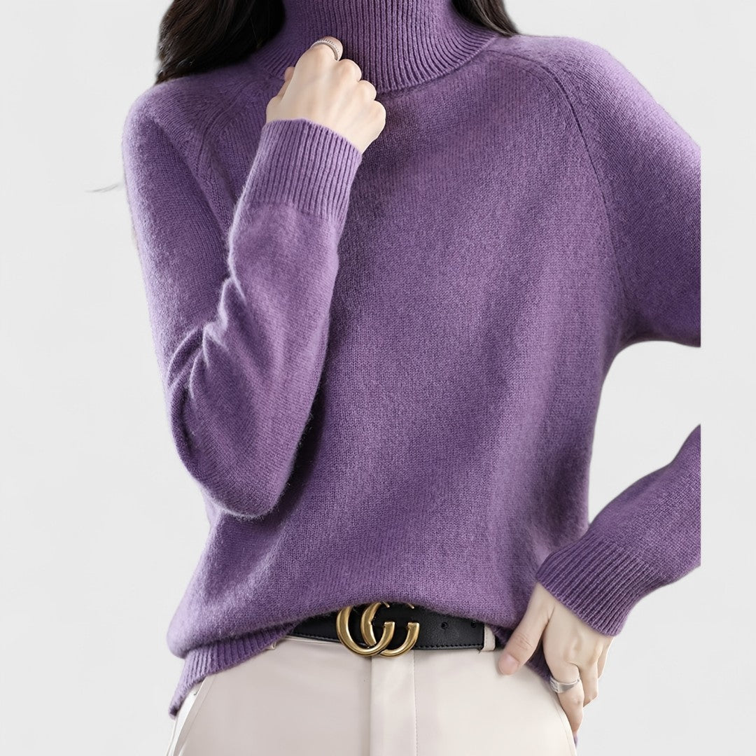 Sapphire - Pullover mit hohem Kragen in Uni