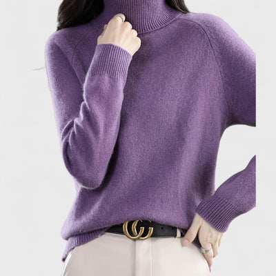 Sapphire - Pullover mit hohem Kragen in Uni