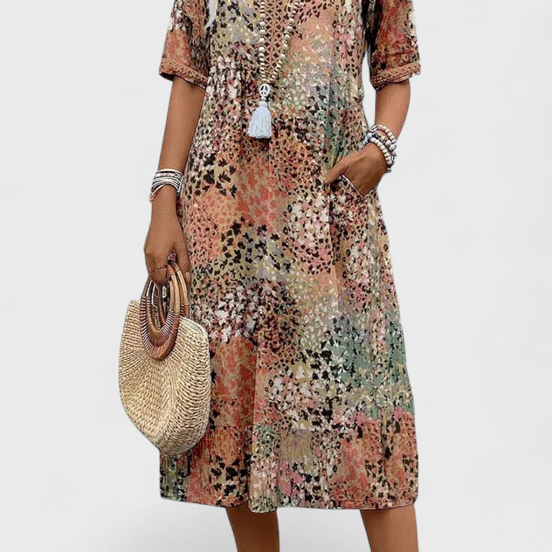 Colette - Vibrantes Midi-Kleid