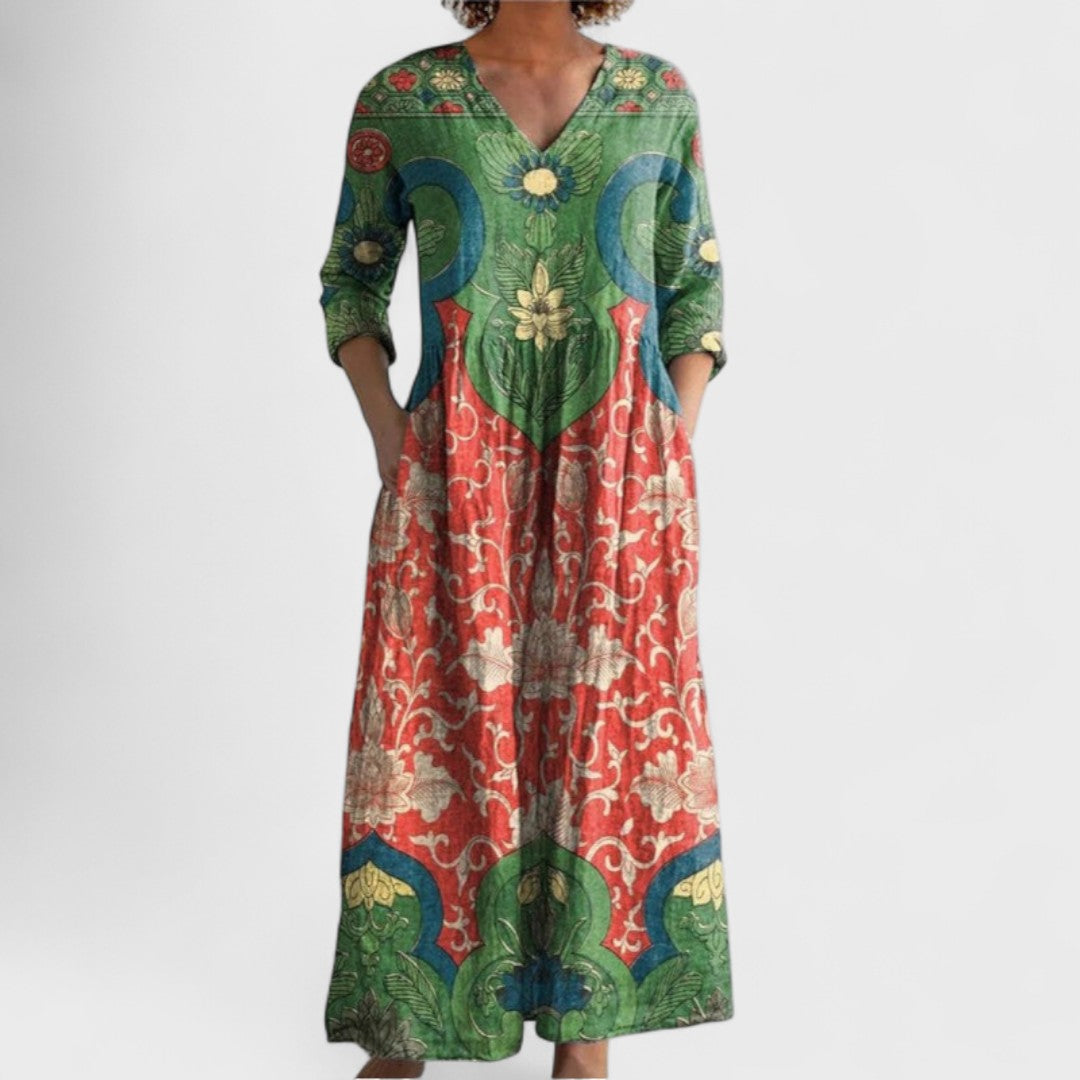 Celestine - Maxi Kleid mit vintage Blumenmuster