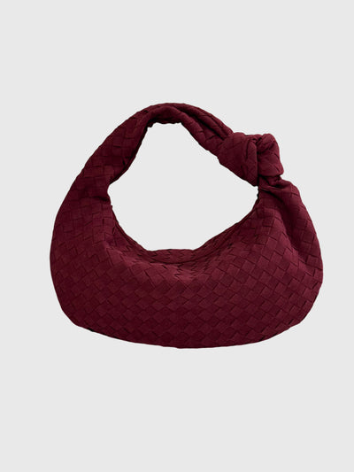 Celeste | Medium Suede Woven Bag with Knot