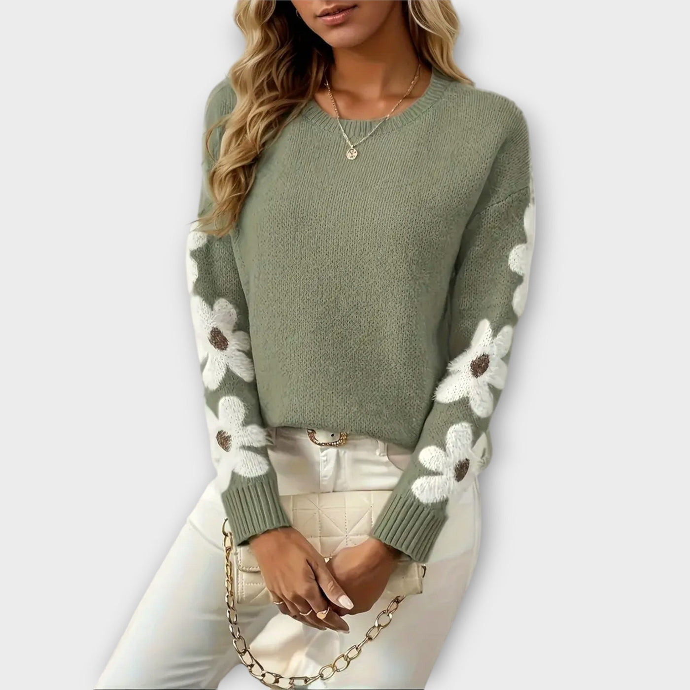 Silke - Weicher Pullover mit Blumenmuster
