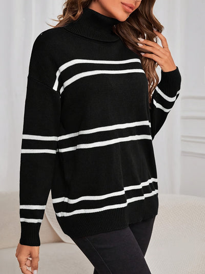 Thea – Hochgeschlossenes Streifenpullover