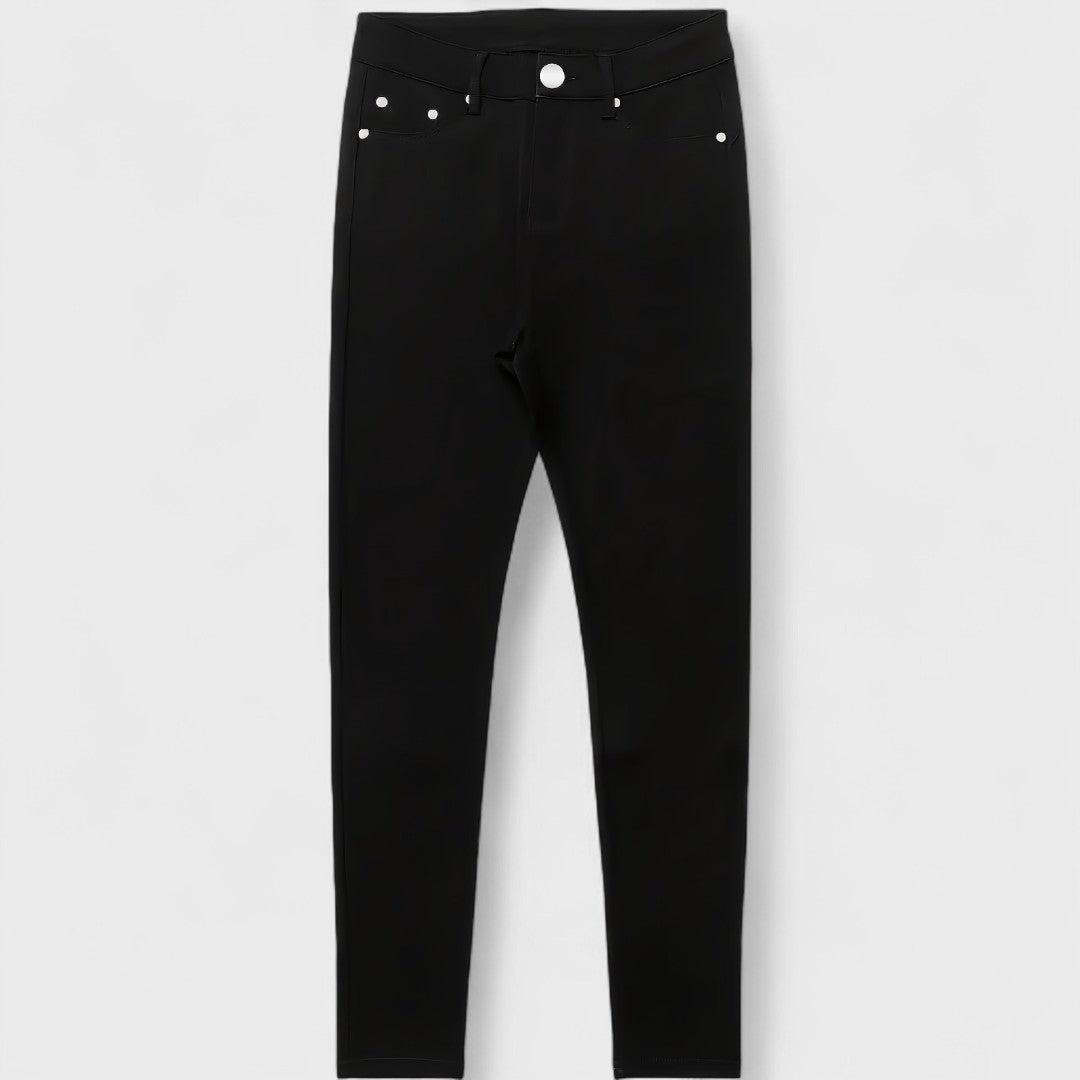 Floriale - Schwarze High-Waist-Denim-Jeans für Damen