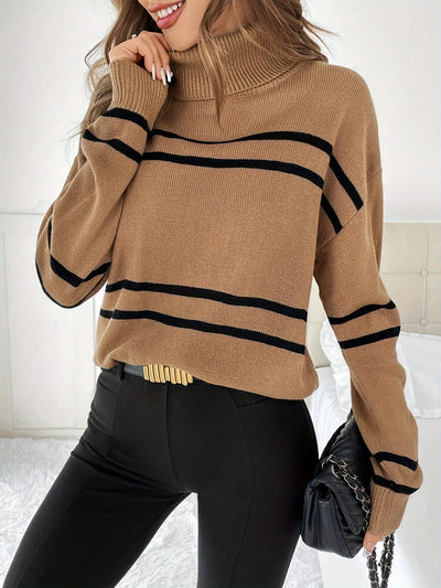 Thea – Hochgeschlossenes Streifenpullover