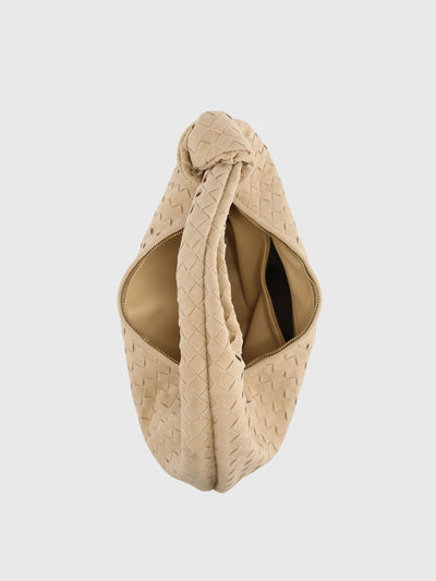 Celeste | Medium Suede Woven Bag with Knot