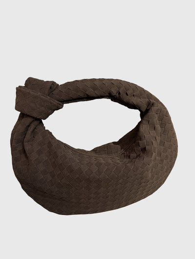 Celeste | Medium Suede Woven Bag with Knot